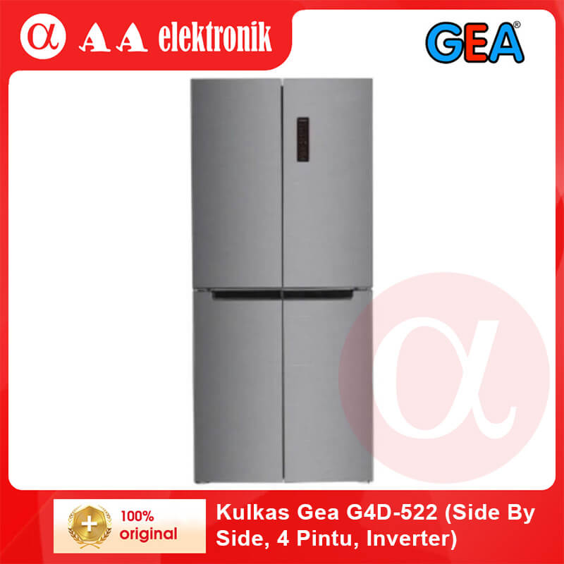 Kulkas Gea G4D-522 Inox (Side By Side, 4 Pintu, Inverter)